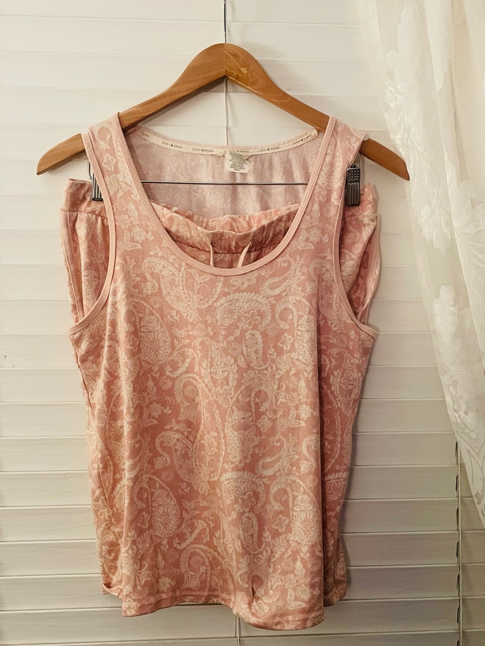 Lucky Brand Pink Paisley Tank Top